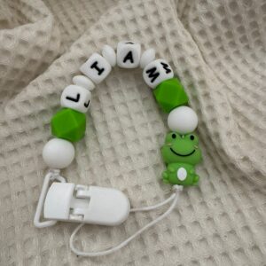 Silicone Dummy Clip - With Baby Name